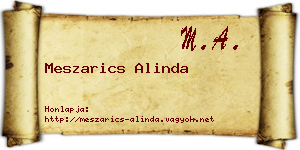 Meszarics Alinda névjegykártya
